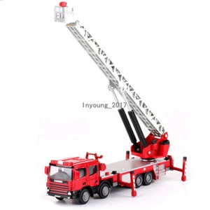 1/50 Ladder Fire Truck Toy Model Car Diecast Toy Vehicle Fire Engine Kids Toys - Picture 1 of 11