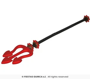 Devil Trident Mens Boys Demon Red Fork Halloween Party Costume Accessory Prop - Picture 1 of 4