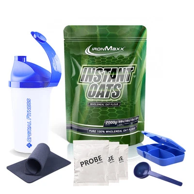 7,45€/kg - Ironmaxx Instant Oats Hafervollkornmehl , Haferflocken 2000g + BONUS