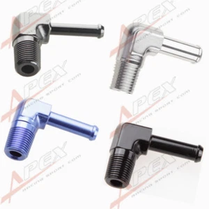 1/8" 1/4" NPT To 1/4" 3/16" 3/8" 90 Degree Hose End Barb Adapter Fitting - Picture 1 of 26