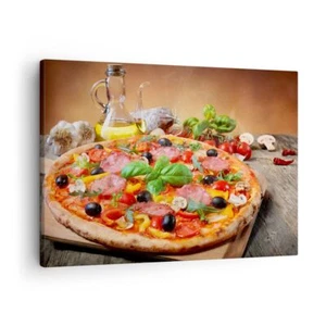 Quadro su Tela 70x50cm pizza formaggio pomodoro Stampe Immagini Quadri Murale - Foto 1 di 10