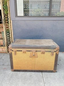 Antique Trunk Steamer Chest - Picture 1 of 7