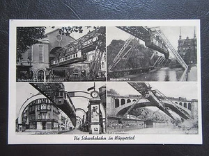 AK Wuppertal-Schwebebahn-Vohwinkel-Hauptbahnhof-mit Eisenbahn&Wasser-ungelaufen - Picture 1 of 1