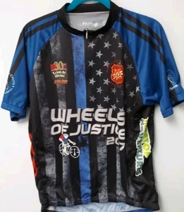 Camiseta deportiva de ciclismo Primal para hombre XL azul negra con cremallera Wheels of Justice 2017 - Imagen 1 de 13