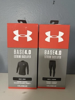 Under Armour Coldgear Base 4.0 Long Sleeve & Leggings Black Set Mens Size 2XL - Image 1 of 4