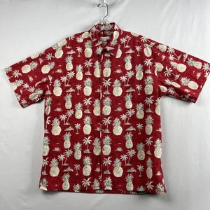 Pierre Cardin Hawaiihemd Herren Gr. Large Ananas Knopfleiste Camp Strand - Bild 1 von 12