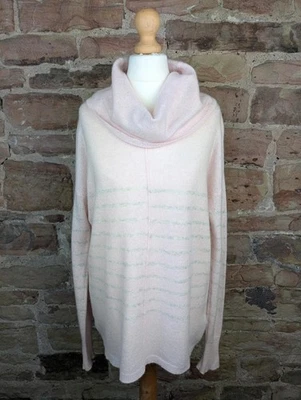 Suéter Deane & White Rosa y Gris Claro Cuello Capucha Cachemira - L/14 (40" pecho) Foto 1 de 4