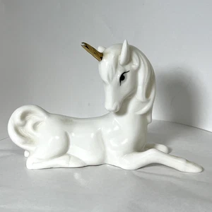 Enesco Einhorn Figur weiß Vintage Gold Akzent 6" x 4" - Bild 1 von 14