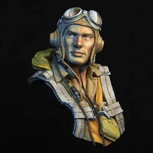 1/10 BUST Resin Model Kit US Navy Pilot Soldier WW2 Unpainted - Picture 1 of 6