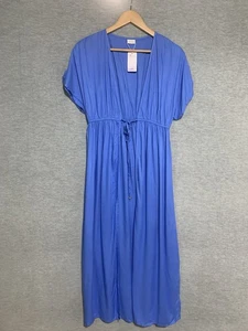 Lascana Blue Womens Swim Cover Up Size 4 Small Short Sleeve Kimono Tie Front - Picture 1 of 13