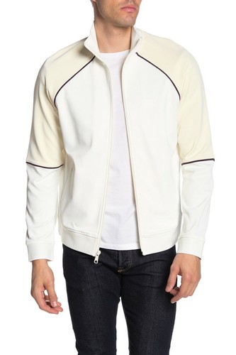 OFF WHITE Giacca da pista Vince uomo Leche Off White Sail White colorblock full zip $245