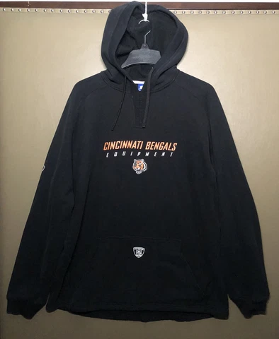Cincinnati Bengals Equipment Hoodie XL Black Sweatshirt NFL Team Apparel NFL Cover