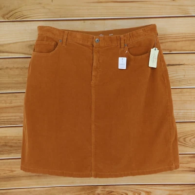 St. John's Bay Corduroy Skirt Womens Size 22W Brown Cotton Blend Pockets NWT $50 Foto 1 de 4