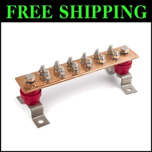 Wall-Mounted Copper Ground Bar with UL Recognized SM40 Insulators - 7.4kV Rated - Picture 1 of 10
