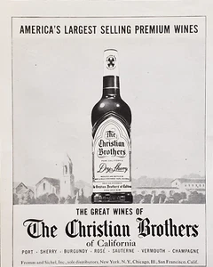 1958 The Christian Brothers Dry Sherry & Wines Church Steeple anuncio impreso de colección - Imagen 1 de 1