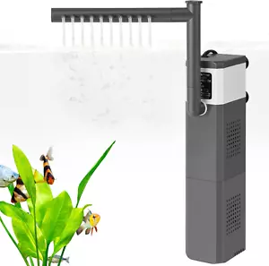 15W 210GPH Ultra Powerful Aquarium Filter for 15-40Gallon Fish Tank, Adjustable - Picture 1 of 15