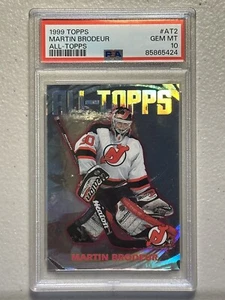 1999-00 ALL-TOPPS HOCKEY CARD #AT2 MARTIN BRODEUR PSA 10 GEM MINT ULTRALOW POP 2 - Picture 1 of 4