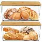 Qilinba 2 Pcs Clear Bread Box with Cutting Board Lid for Kitchen Countertop B...