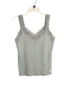 Abercrombie & Fitch Vintage Y2K Lace Cami Tank Top Size XL Green - Picture 1 of 7