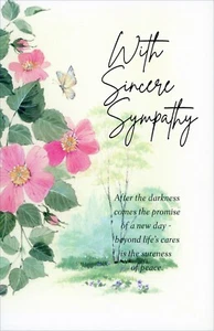 Bonita Tarjeta CON SINCERA SIMPATÍA, Flores Mariposa Paz por Premium Greetings +✉ - Imagen 1 de 5