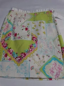 Samantha Stretch Petite Blue Pink Green Floral Dress Skirt Women's Sz 4P - Picture 1 of 4