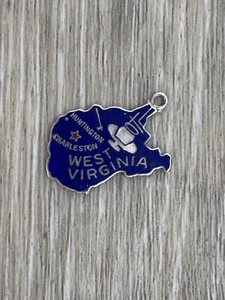 West Virginia State Souvenir Enamel Sterling Silver Charm Pendant Tourist Gift - Picture 1 of 5