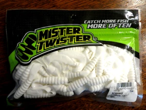 50 - MISTER TWISTER 3" MEENY - ORIGINAL CURL TAIL GRUB - WHITE COLOR