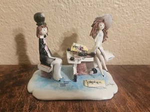 Zampiva Vintage italienische Figur - Mann spielt Klavier für die Dame sitzt darauf - Bild 1 von 15