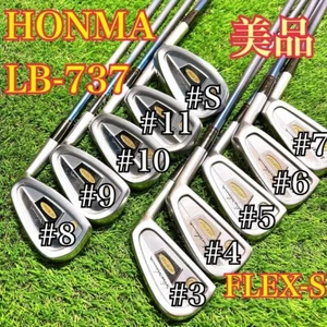 HONMA GOLF LB-737 NEW H&F 10pcs Iron Set 3-11,S SUPER FERRITE CARBON 2☆ Flex-S - Picture 1 of 10