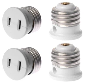 Polarized E26 Base Light Bulb Socket Plug – Convert Any E26 Socket into 2 Prong - Picture 1 of 6