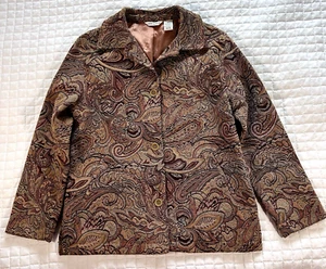 Laura Ashley Gobelin Paisley Jacke Blazer 3 Knopf Karriere klassisch schick Small - Bild 1 von 13