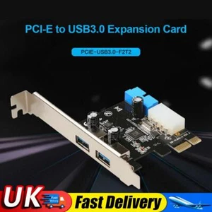 2 Ports USB PCIE Expansion Card PCI Express to USB 3.0 20Pin Hub Adapter UK - Bild 1 von 8