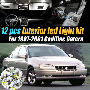 12Pc Super White Car Interior LED Light Bulb Kit for 1997-2001 Cadillac Catera