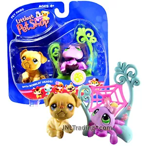 Jahr 2006 Littlest Pet Shop LPS Paar Figur - Bulldogge #135 und Spinne #136 - Bild 1 von 1