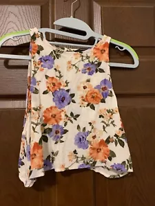 Junior's Forever 21 White, Multicolor Floral Design Crop Top Wide Strap sz S - Picture 1 of 4