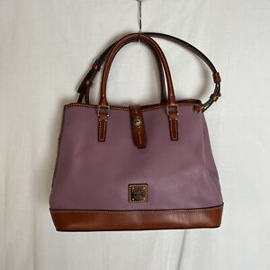 Dooney & Bourke Purple Pebbled Leather Double Handle Shoulder Bag 