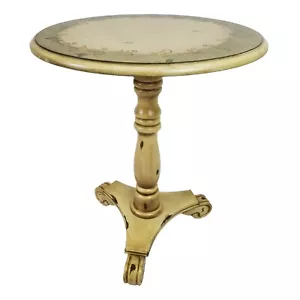 Vintage Pedestal Side Table Plant Accent Round Hand Painted French Country - Picture 1 of 9