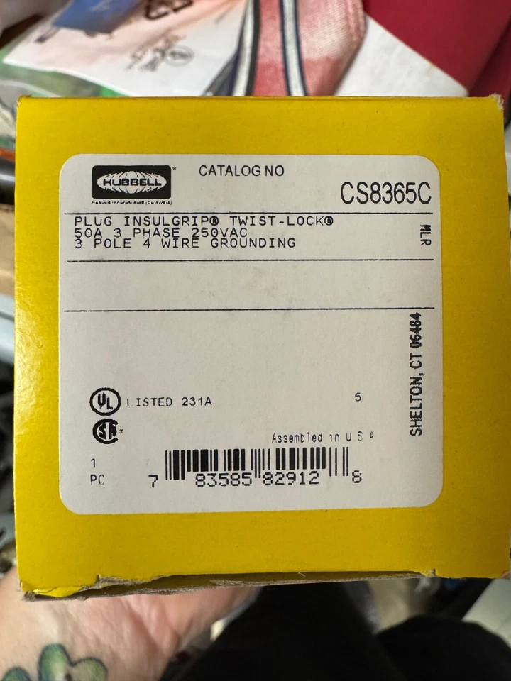 Cs8365c INSULGRIP TWIST LOCK 50A 3 FASES 250VAC Foto 1 de 1