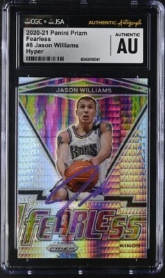 Jason Williams Auto Fearless Hyper CGC JSA 2021-21 Prizm White Chocolate Kings 8 - Imagem 1 de 2