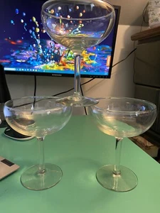 2 Vintage große Tasse Stielkristall klar Sekt, Dessert oder Sorbet Gläser - Bild 1 von 5