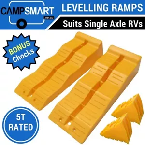 3 Step Levelling Ramps & Chocks for Single Axle Caravan, Camper Trailer, RV Ramp - Picture 1 of 5