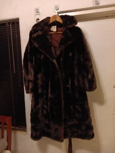 Vintage Mob Wife Faux Fur Coat Y2K Young Dimensions Saks Borgazia Brown Sz M/L - Picture 1 of 22