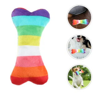 2 Pcs Buntes Hundespielzeug Aus Knochen Kuscheltier Lustiges Quietschendes - Bild 1 von 12