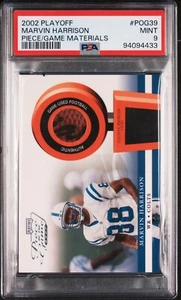 2002 Playoff Marvin Harrison Piece/Game Materials PSA 9 POP 1 None Higher - Picture 1 of 1
