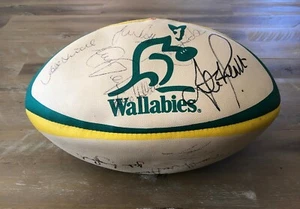 Bola de la Unión de Rugby 1997 escuadrón completo firmada por los Australian Wallabies - (AUTÉNTICA) - Imagen 1 de 5