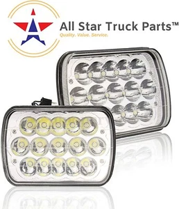 7x6" 5x7 inch CREE 15 LED Replace H6054 Headlights High/Low Beam 6000K 45W -Pair - Picture 1 of 5