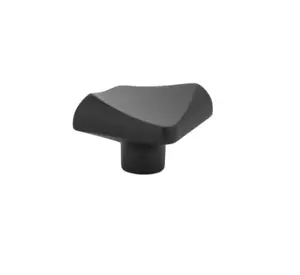 Pomello quadrato per armadio Emtek Bezier 1-1/4 pollice | nero piatto | 86410US19 - Foto 1 di 1