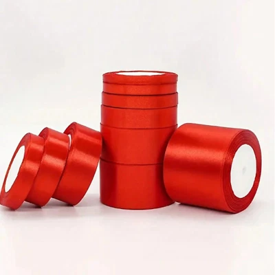 25 Yards Satin Ribbon Solid Fabric Ribbon for Gift Wrapping Party Decoration - Image 1 of 4