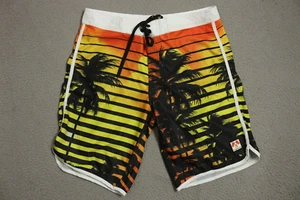 In-N-Out Board Shorts Mens 30 Yellow Black Beach Pool Side Pockets - Picture 1 of 7
