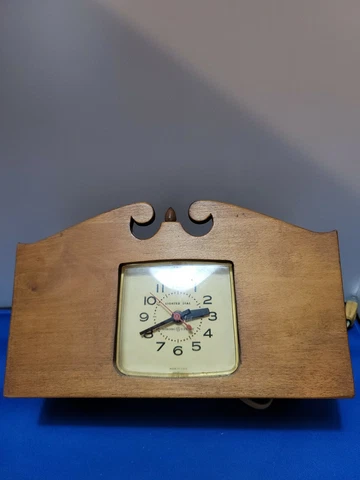 vintage clock general electric wall clock Colonial Style  Wood Cover